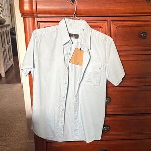 Belstaff Pale Blue Short Sleeve Button-Down Shirt
